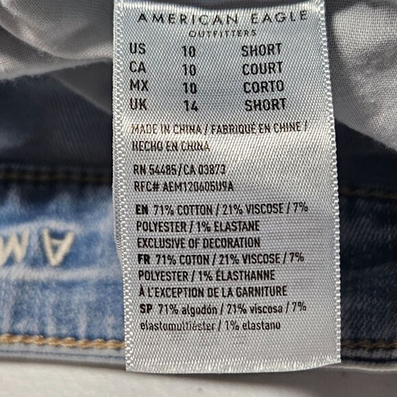 American Eagle Jegging Crop Jeans Womens Size 10 Light Wash Ripped Denim - Picture 9 of 9